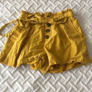 yellow flowy shorts